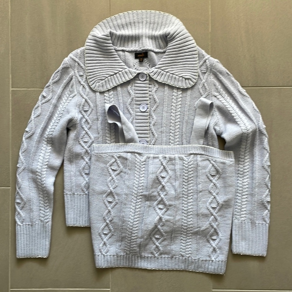 Ontwelfth cardigan and knit top set in lilac nwot